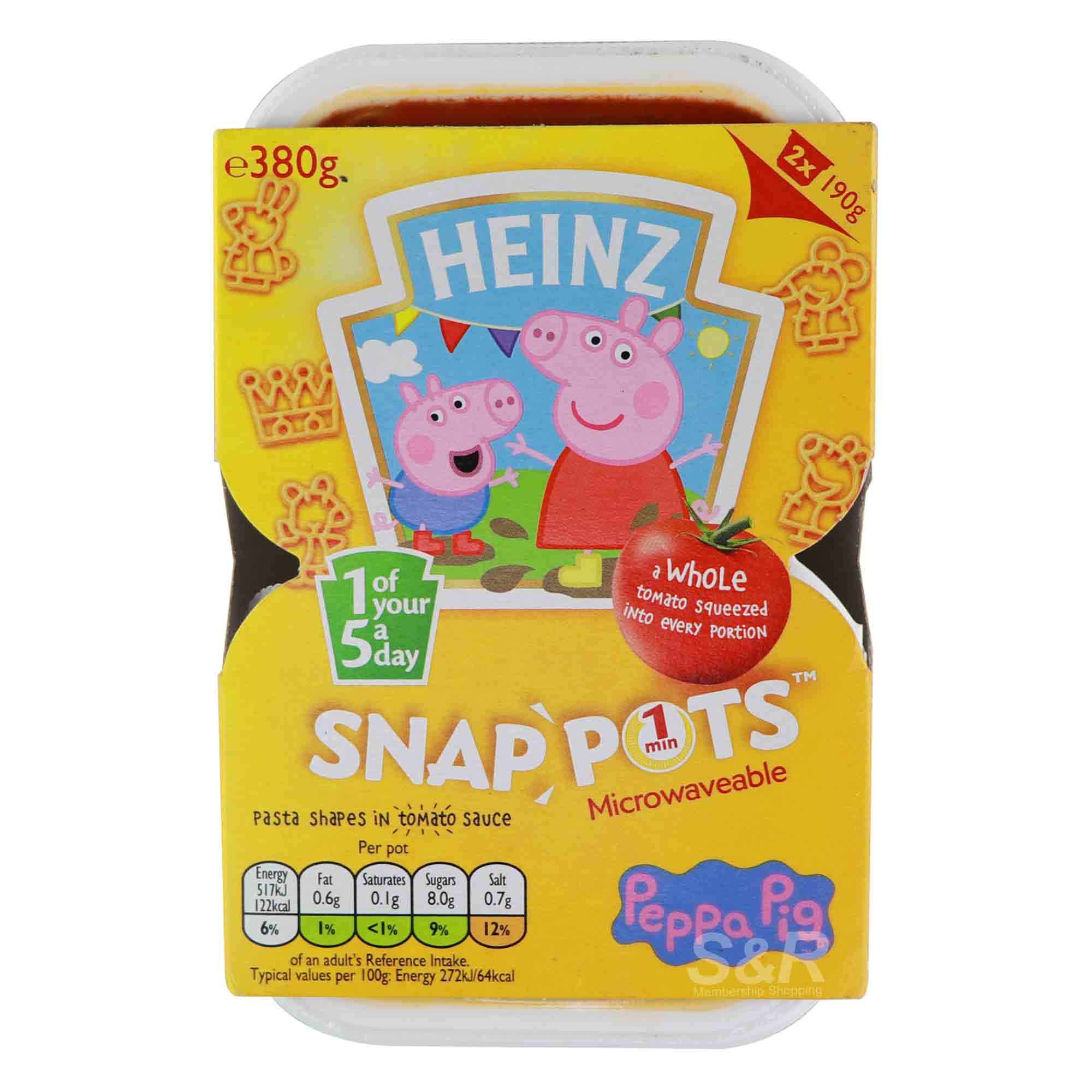 Heinz Peppa Pig Snap Pots Tomato Pasta 2pcs